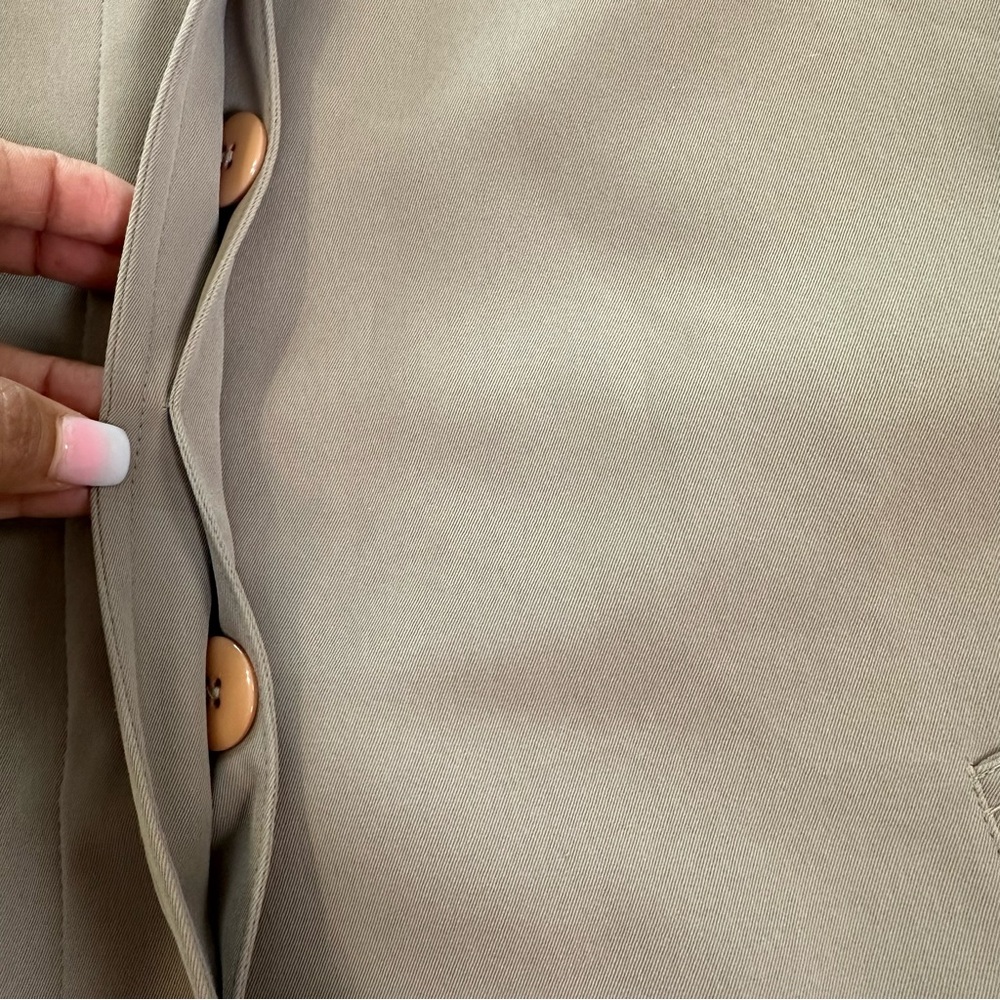 Gallery Women's Tan Belted Trench Coat With Pockets - Picture 8 of 15